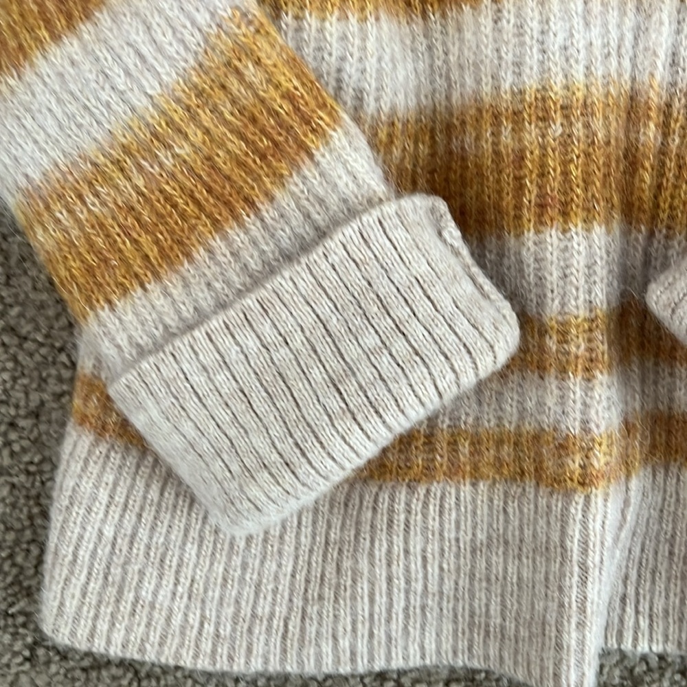 Madewell Gold Striped Wool Sweater, NWOT - Picture 3 of 5